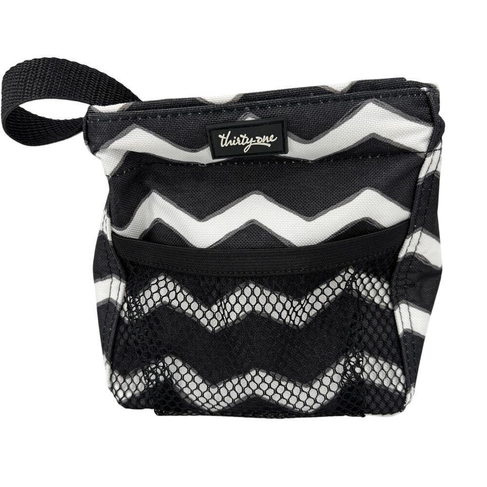 Thirty-One Littles Carry All‎ Caddy Black White Chevron 6 Inch Storage Bin